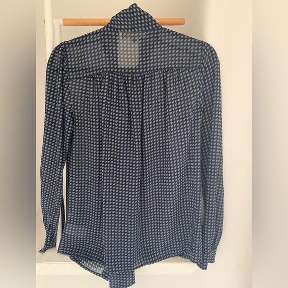 Pleated Georgette Tie-Neck Blouse - Picture 6 of 9